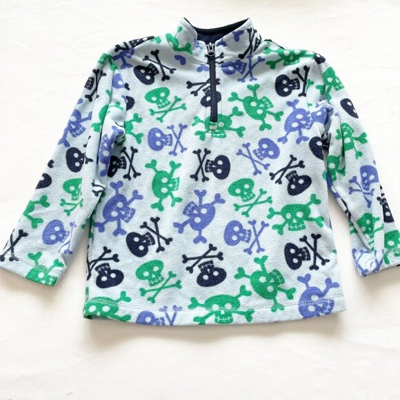 Hanna Andersson Other - Hanna Anderson Blue Skull Fleece Pullover size 5
